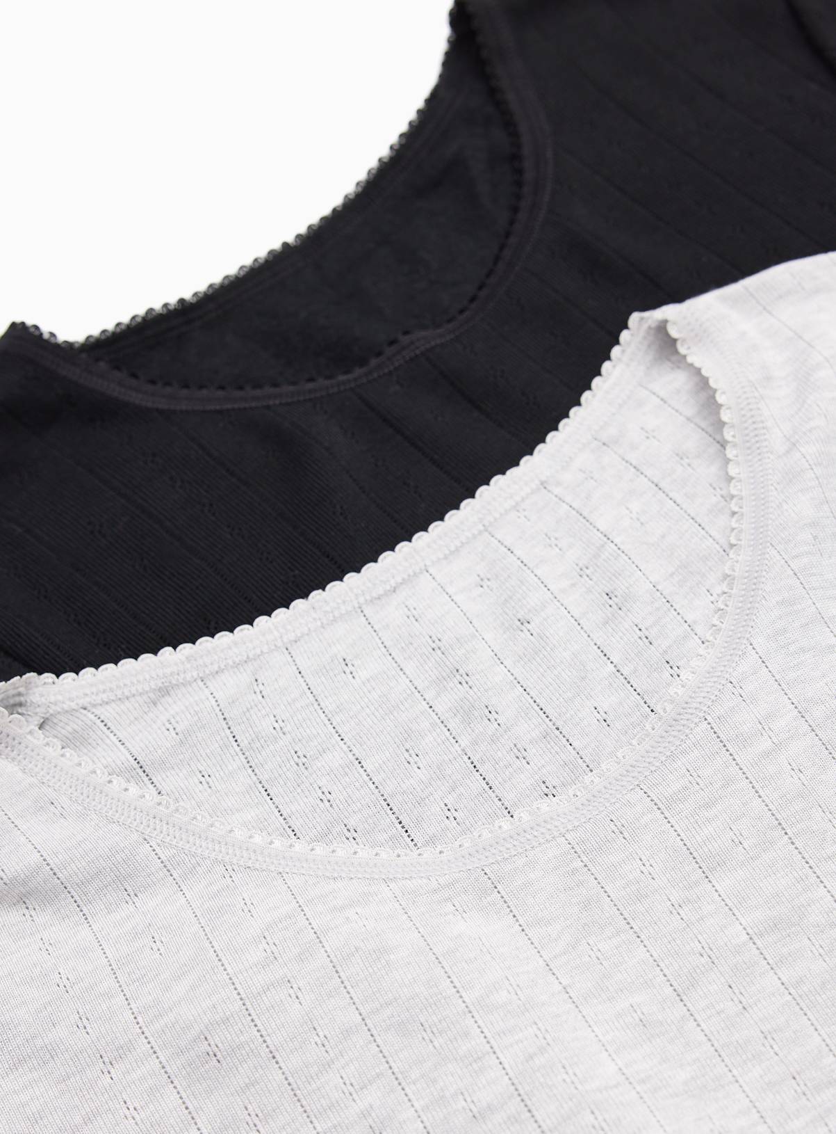 Grey & Black Thermal Short Sleeve Tops 2 Pack XS - Image 4